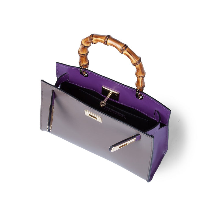 Roberta Gandolfi Lola small borsa in pelle con manico in vero legno di bambù e tracolla staccabile Negozio