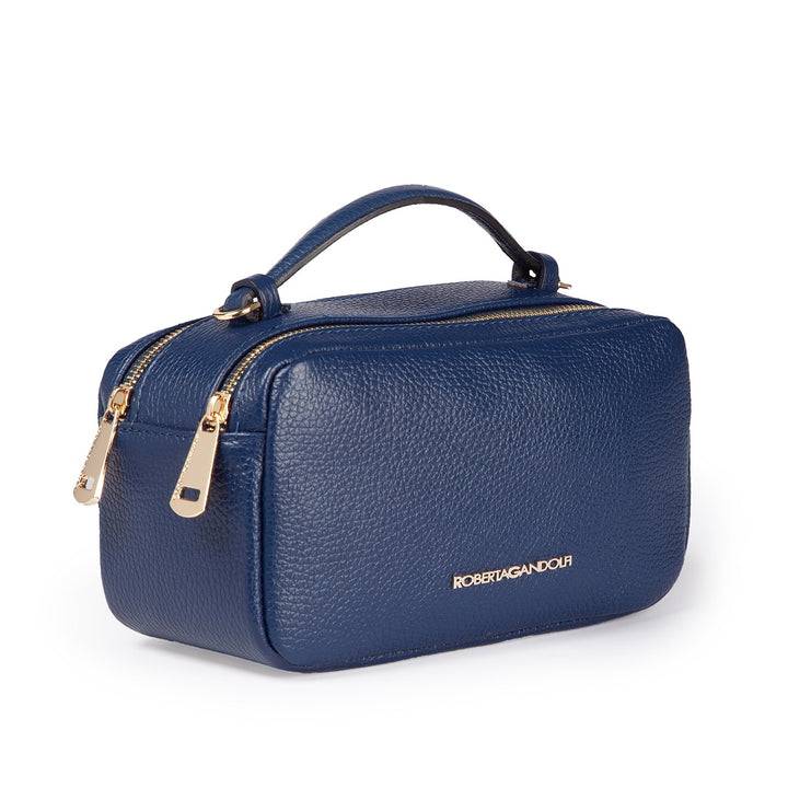 Roberta Gandolfi Brigida camera borsa in pelle con doppio scomparto e tracolla in catena dorata con spallaccio protettivo in pelle Moda