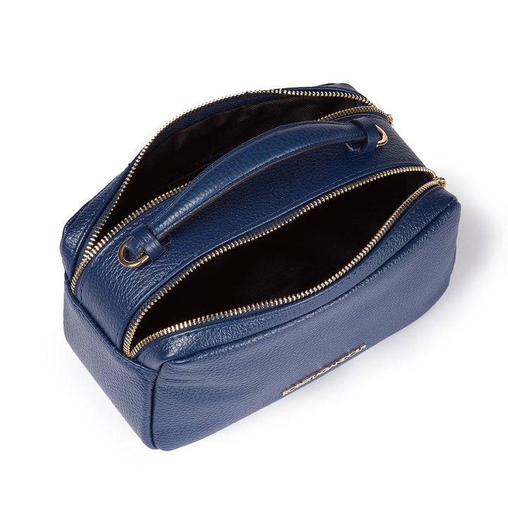 Roberta Gandolfi Brigida camera borsa in pelle con doppio scomparto e tracolla in catena dorata con spallaccio protettivo in pelle Moda