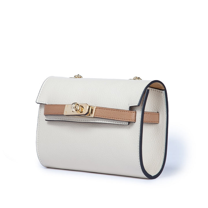 Roberta Gandolfi Chiara tracollina crossbody con chiusura girello e tracolla in catena Italy