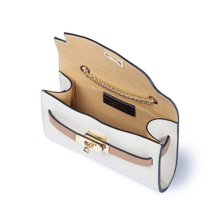Roberta Gandolfi Chiara tracollina crossbody con chiusura girello e tracolla in catena Italy