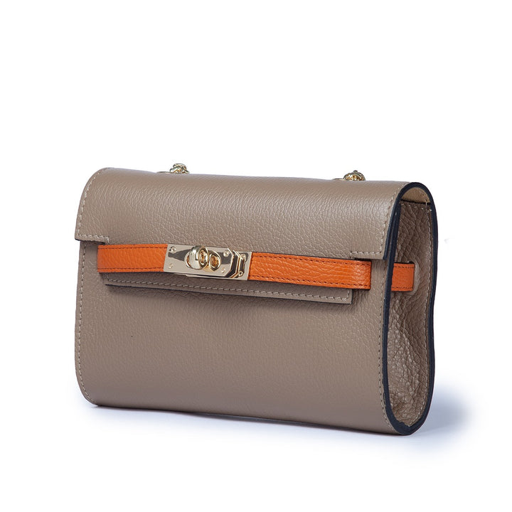 Roberta Gandolfi Chiara tracollina crossbody con chiusura girello e tracolla in catena Italia