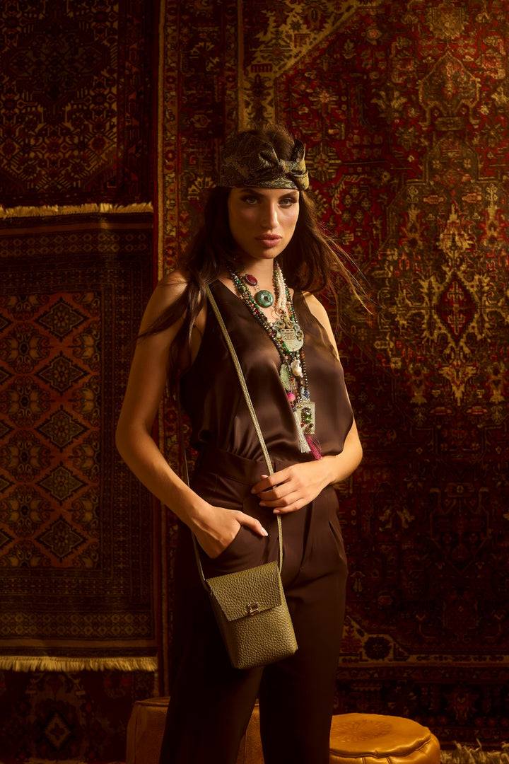 Roberta Gandolfi Elodie minibag and phoneholder in pelle con pratica tasca esterna e tracolla regolabile Nuovo