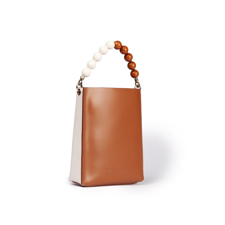 Roberta Gandolfi Zoe mini bag in pelle bicolor e manico gioiello Acquista Ora