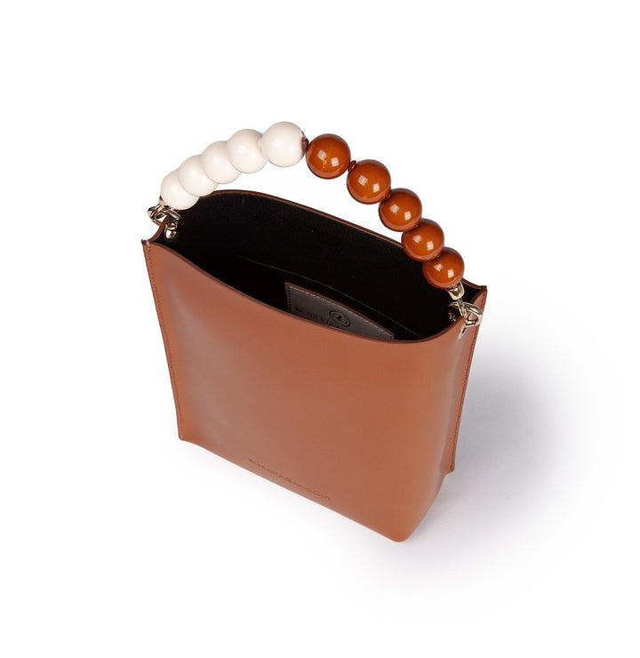 Roberta Gandolfi Zoe mini bag in pelle bicolor e manico gioiello Acquista Ora