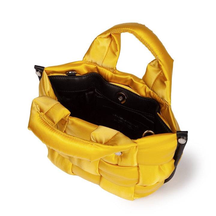 Roberta Gandolfi Greta Mini borsa in tessuto antigoccia imbottita ed intrecciata a mano con finiture in pelle Consegna Veloce