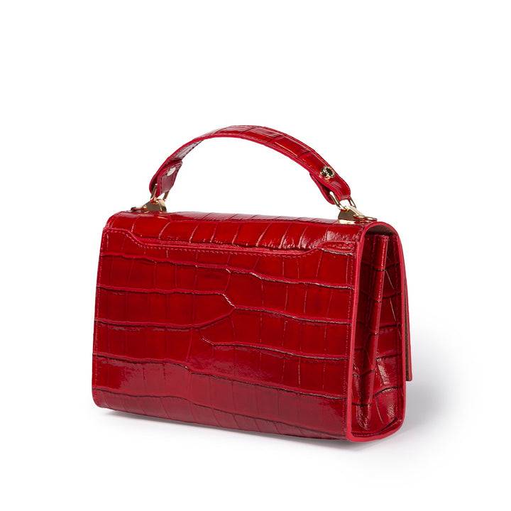 Roberta Gandolfi Nicole cocco compact crossbody borsa in pelle stampa cocco con tramezza interna e tasca esterna con tracolla staccabile e regolabile Novità