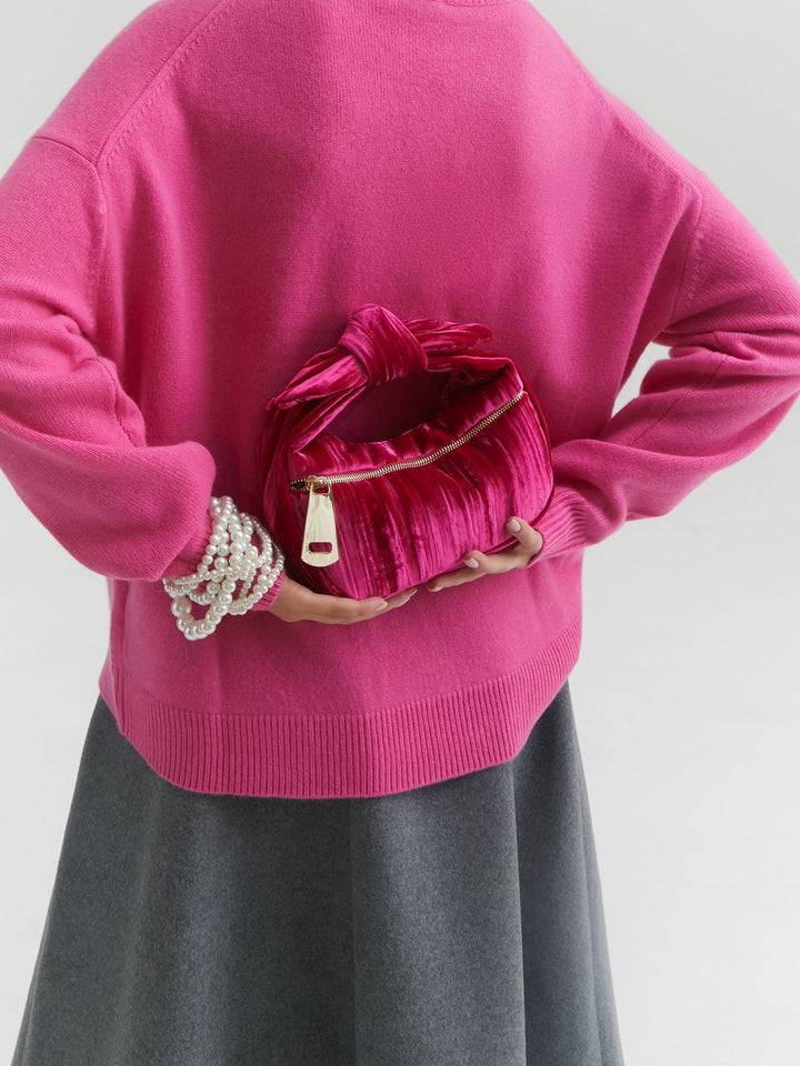 Roberta Gandolfi Bunny Velvet borsa a mano con tracolla staccabile in velluto plissè Online