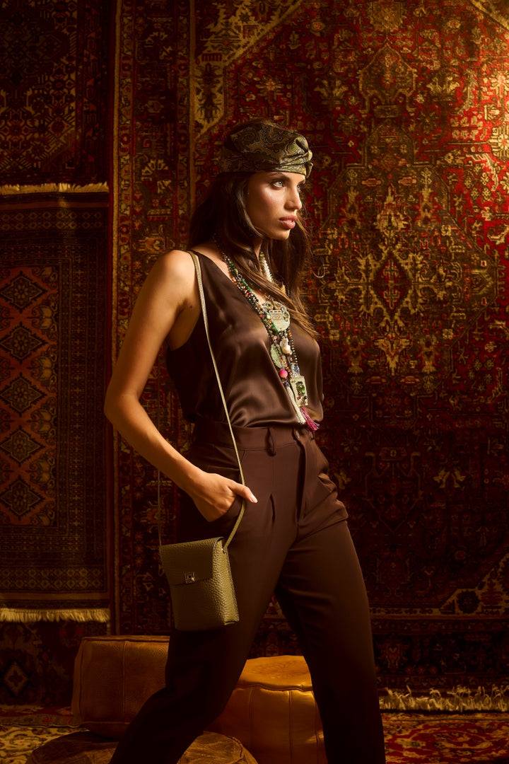 Roberta Gandolfi Elodie minibag and phoneholder in pelle con pratica tasca esterna e tracolla regolabile Vendita Calda