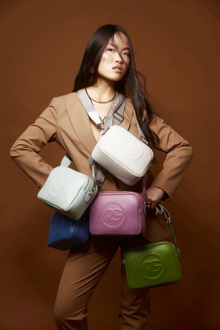 Roberta Gandolfi Roberta Pelle camera e crossbody in pelle con doppio scomparto e tracolla staccabile Vendite Flash