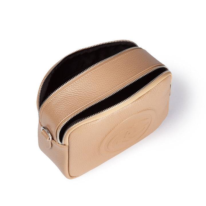 Roberta Gandolfi Roberta Pelle camera e crossbody in pelle con doppio scomparto e tracolla staccabile Vendite Flash