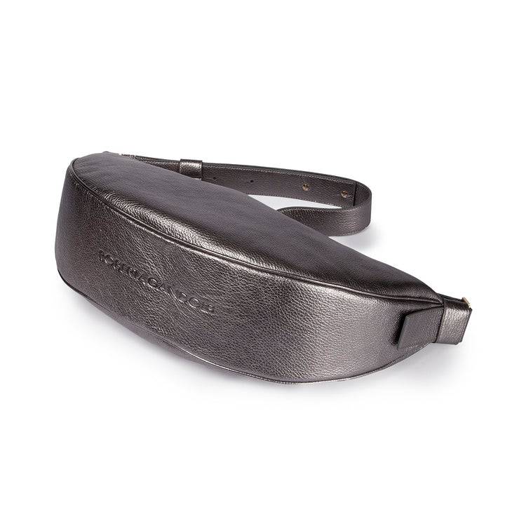 Roberta Gandolfi Micol Banana cross body in vitello martellato metal con tracolla regolabile Moda