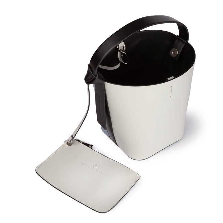 Roberta Gandolfi Cinzia Bucket medium medium in pelle bicolor con tracolla staccabile Economico
