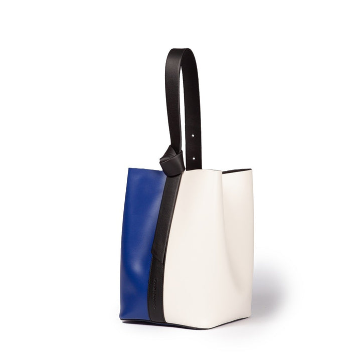 Roberta Gandolfi Cinzia Bucket medium medium in pelle bicolor con tracolla staccabile Consegna Veloce