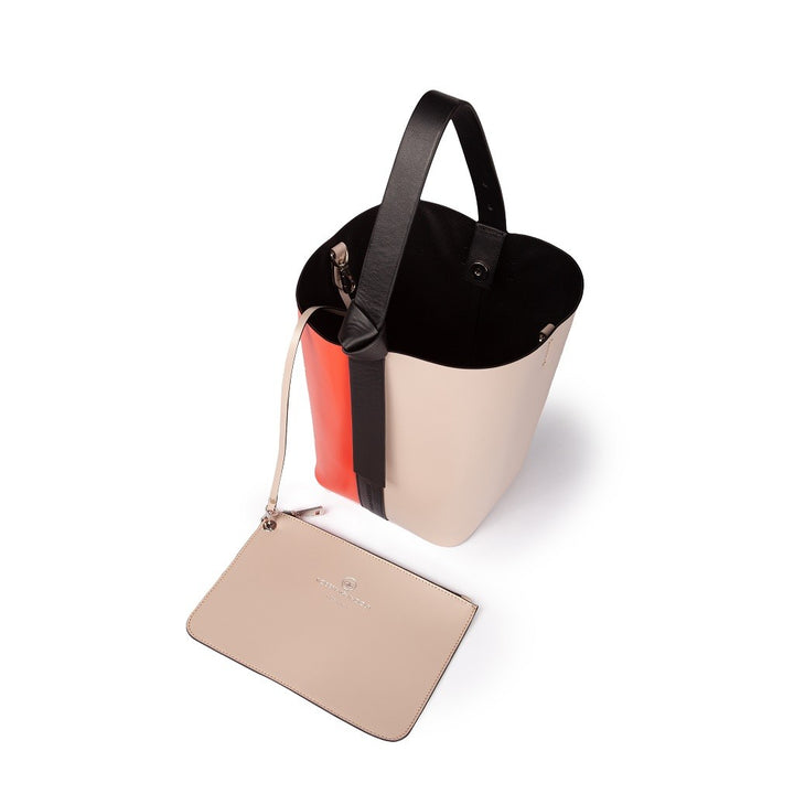 Roberta Gandolfi Cinzia Bucket medium in pelle bicolor con tracolla staccabile Promozione Limitata