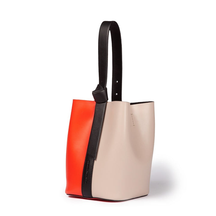 Roberta Gandolfi Cinzia Bucket small in pelle bicolor con tracolla staccabile Fino Al -60%