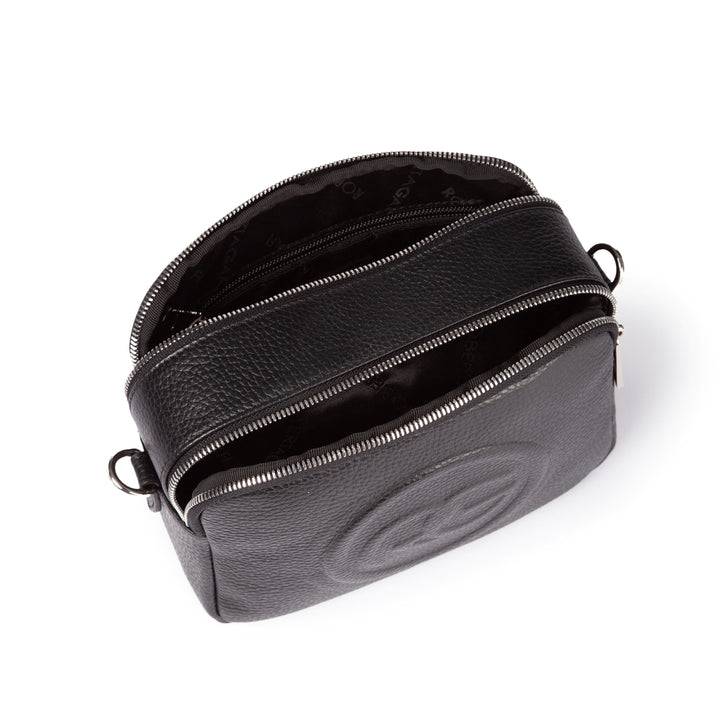 Roberta Gandolfi Roberta Pelle camera e crossbody in pelle con doppio scomparto e tracolla staccabile Nuovo