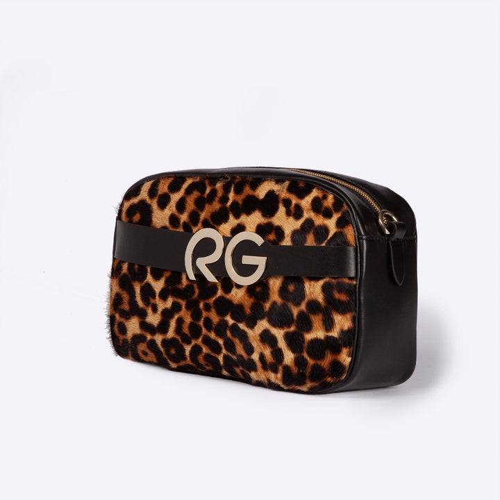 Roberta Gandolfi Dafne pony camera in pelle stampa animalier con tracolla staccabile Soddisfazione Garantita