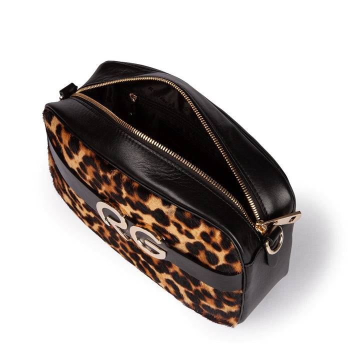 Roberta Gandolfi Dafne pony camera in pelle stampa animalier con tracolla staccabile Soddisfazione Garantita