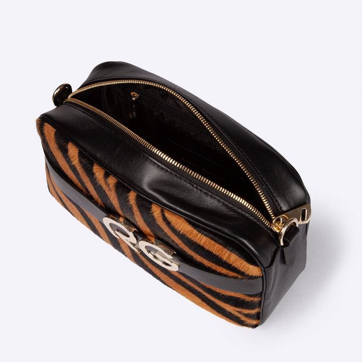 Roberta Gandolfi Dafne pony camera in pelle stampa animalier con tracolla staccabile Qualità Garantita