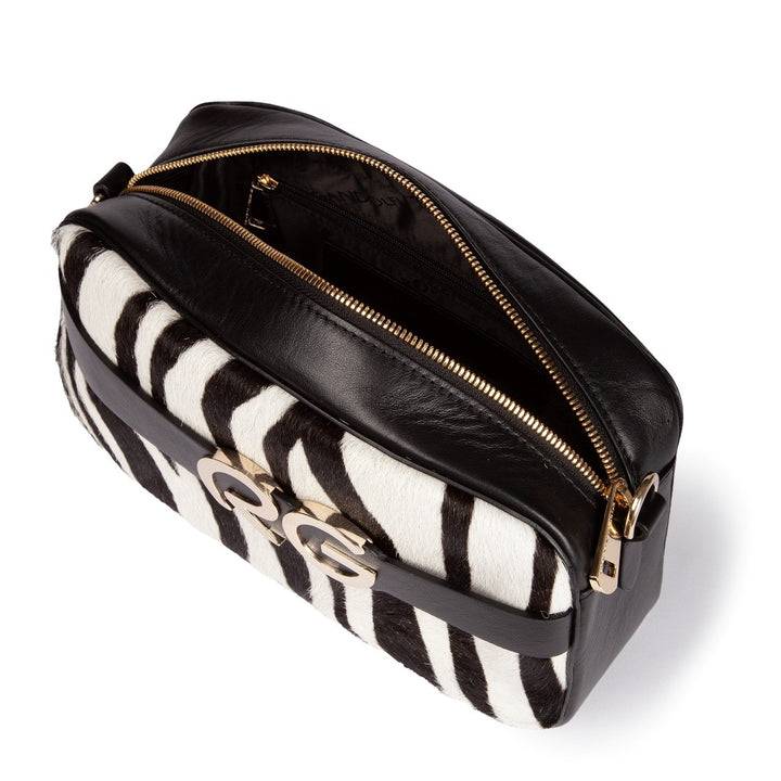 Roberta Gandolfi Dafne pony camera in pelle stampa animalier con tracolla staccabile Negozi Online