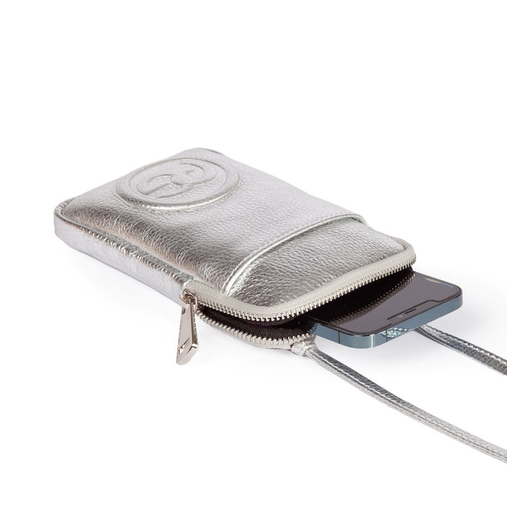 Roberta Gandolfi RG Phone holder in pelle di vitello con tracolla staccabile e regolabile Nuova