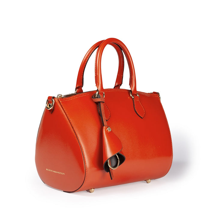 Roberta Gandolfi Nicole bowling in pelle stampa "light saffiano" con tracolla staccabile e regolabile Acquista Ora