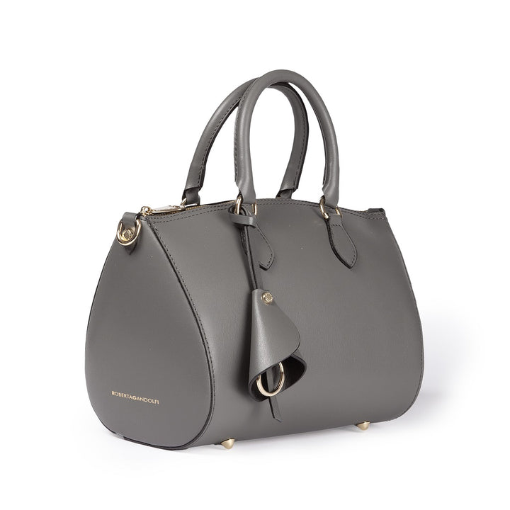 Roberta Gandolfi Nicole bowling in pelle stampa "light saffiano" con tracolla staccabile e regolabile Consegna Veloce