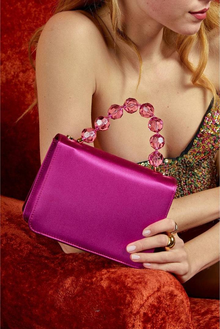 Roberta Gandolfi Sirenetta Mini bag in raso di seta e manico gioiello Offerta