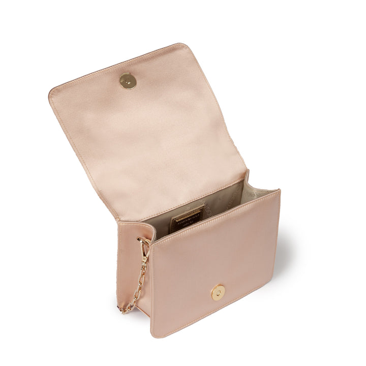 Roberta Gandolfi Sirenetta Mini bag in raso di seta e manico gioiello Vendita Calda
