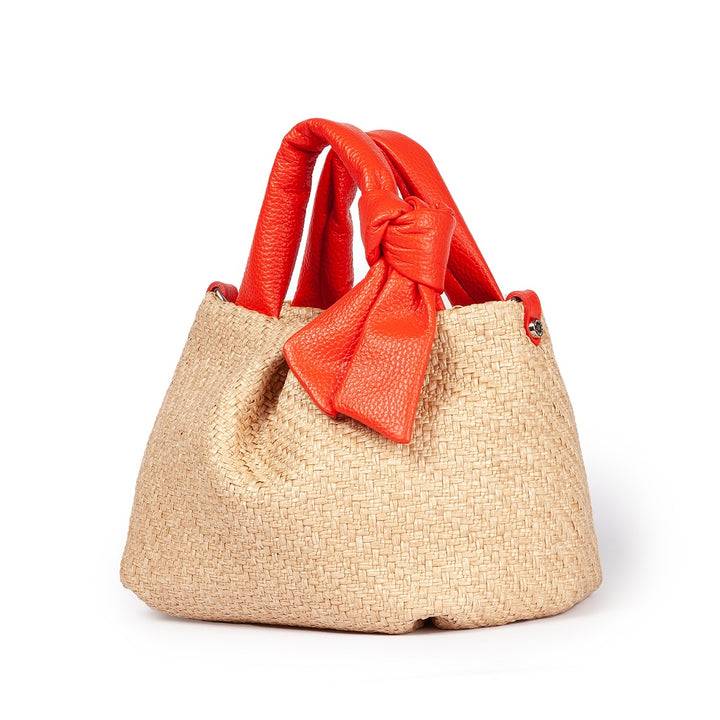 Roberta Gandolfi Matilde Handbag in rafia e pelle con tracolla staccabile I Più Venduti