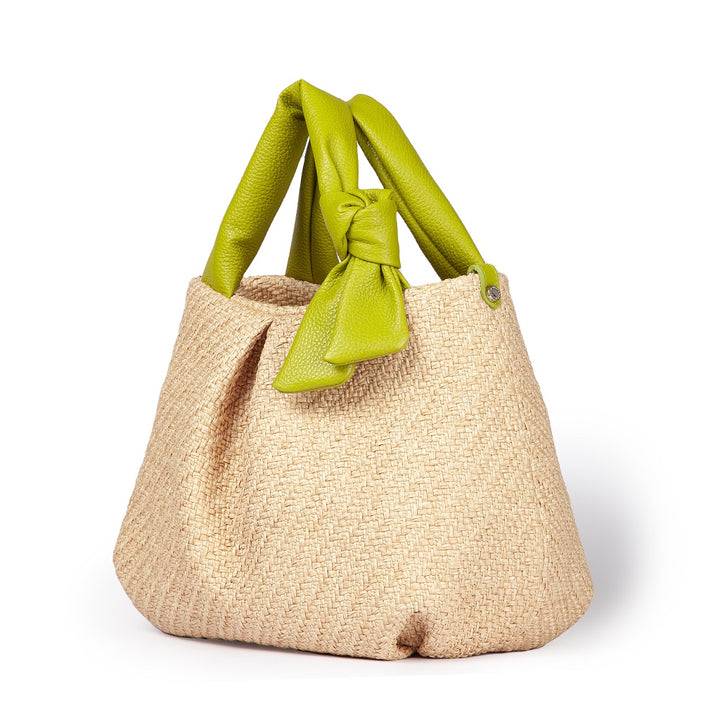 Roberta Gandolfi Matilde Handbag in rafia e pelle con tracolla staccabile Vendite Flash