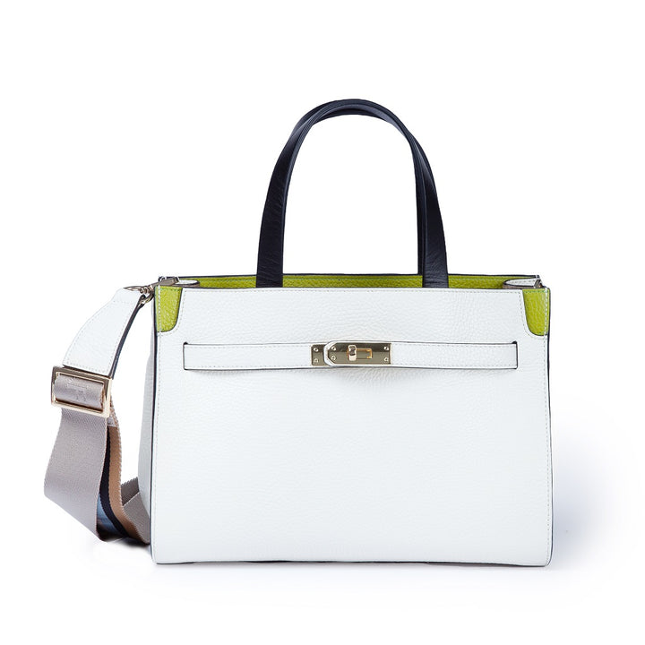 Roberta Gandolfi Frida Handbag in pelle martellata con tracolla logata in tessuto regolabile I Più Venduti