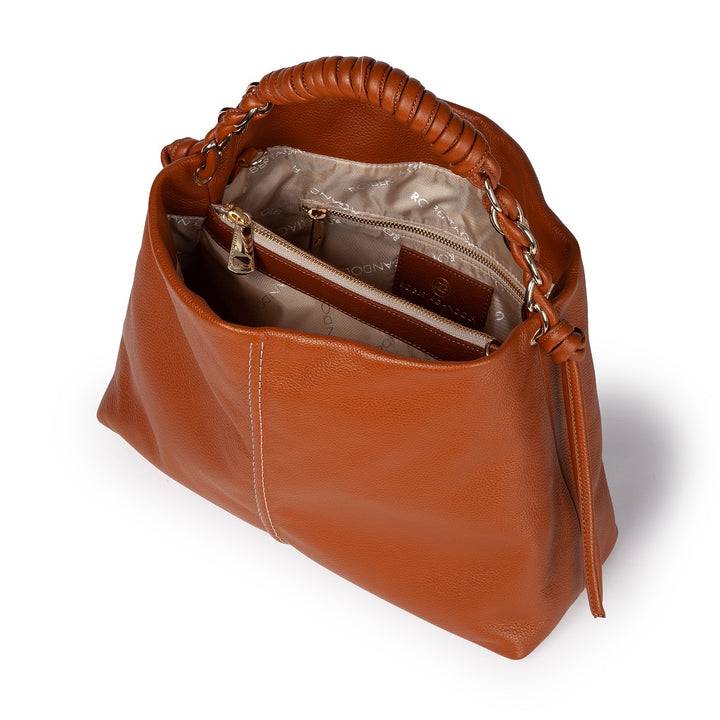 Roberta Gandolfi Amina large borsa a mano in pelle con manico tubolare fasciato e tracolla staccabile Offerta Giorno del Papà