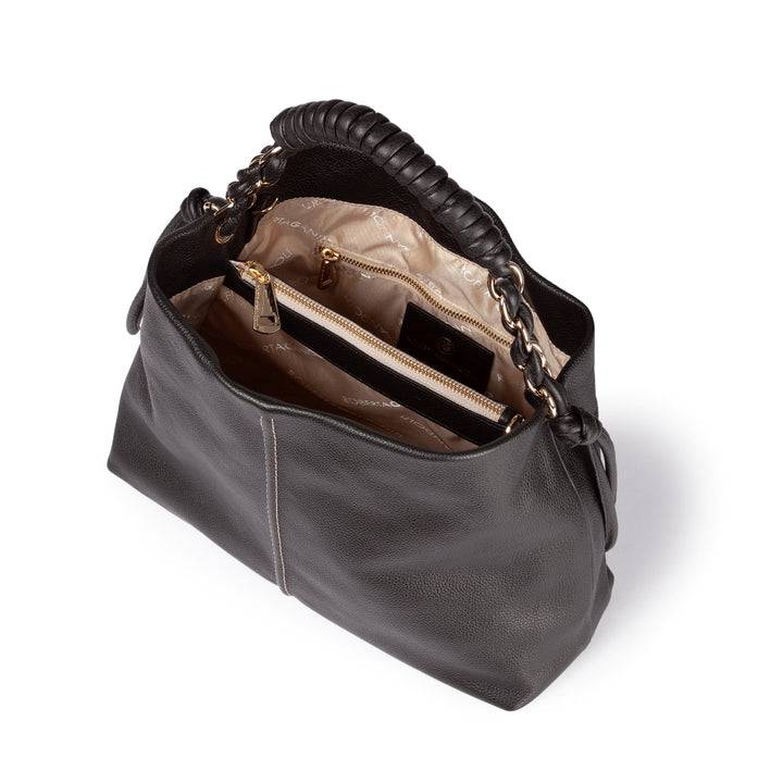 Roberta Gandolfi Amina large borsa a mano in pelle con manico tubolare fasciato e tracolla staccabile Offerta San Valentino