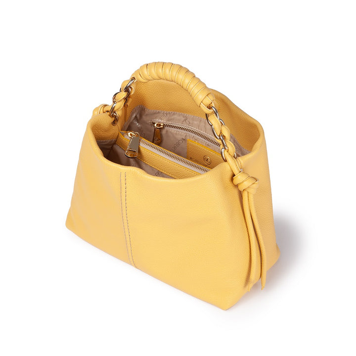 Roberta Gandolfi Amina small borsa a mano in pelle con manico tubolare fasciato e tracolla staccabile Offerta Anniversario