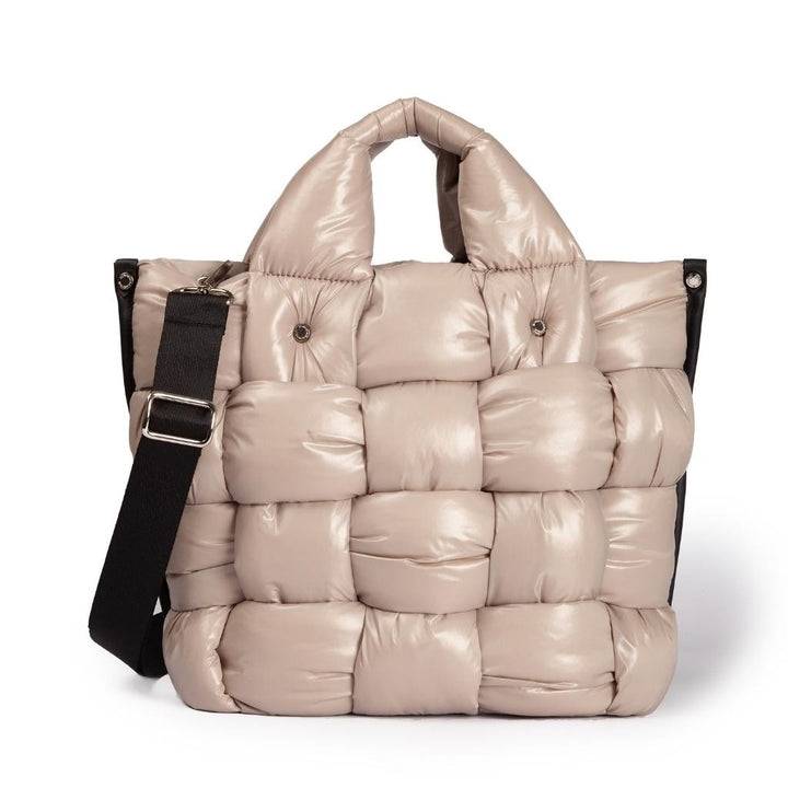 Roberta Gandolfi Greta large borsa in tessuto antigoccia imbottita ed intrecciata a mano con finiture in pelle Sostegno trimestrale