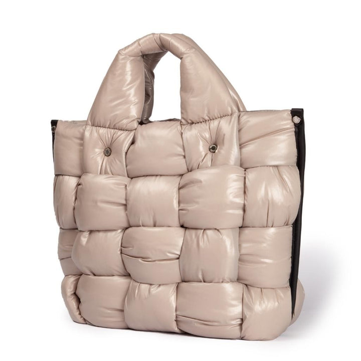 Roberta Gandolfi Greta large borsa in tessuto antigoccia imbottita ed intrecciata a mano con finiture in pelle Sostegno trimestrale