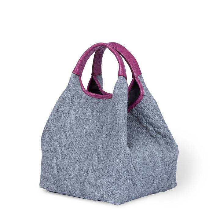 Roberta Gandolfi Joy Wool borsa trasformabile 5 modelli in 1 in tessuto di lana riciclato finiture in pelle di vitello e tracolla staccabile Duty-free