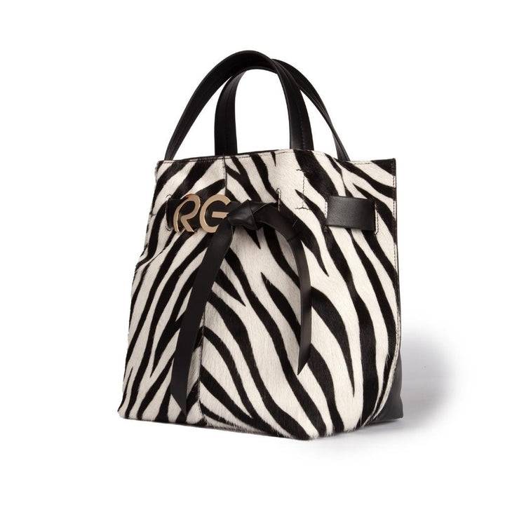 Roberta Gandolfi Dafne pony medium borsa a mano in pelle stampa animalier con tracolla staccabile Italy