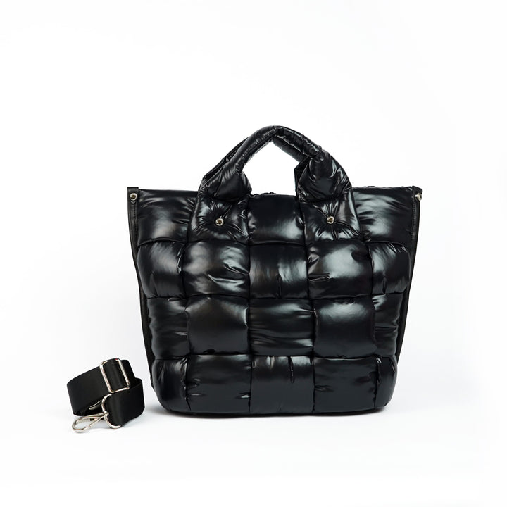 Roberta Gandolfi Greta large borsa in tessuto antigoccia imbottita ed intrecciata a mano con finiture in pelle Sconto