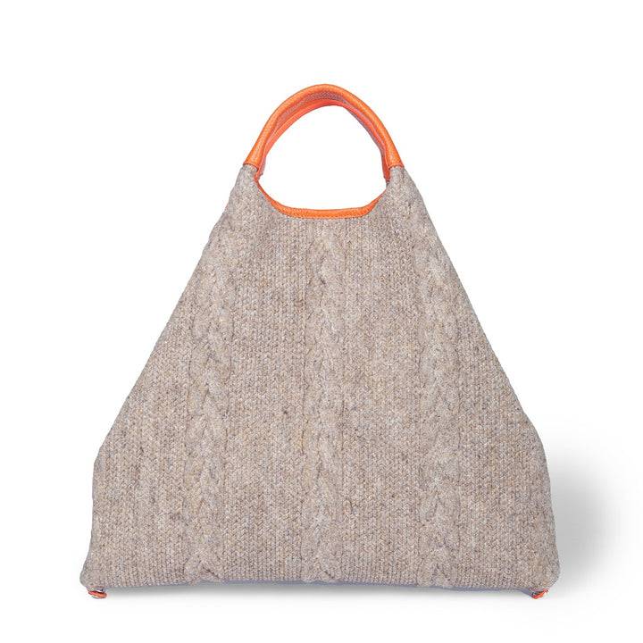 Roberta Gandolfi Joy Wool borsa trasformabile 5 modelli in 1 in tessuto di lana riciclato finiture in pelle di vitello e tracolla staccabile In Vendita