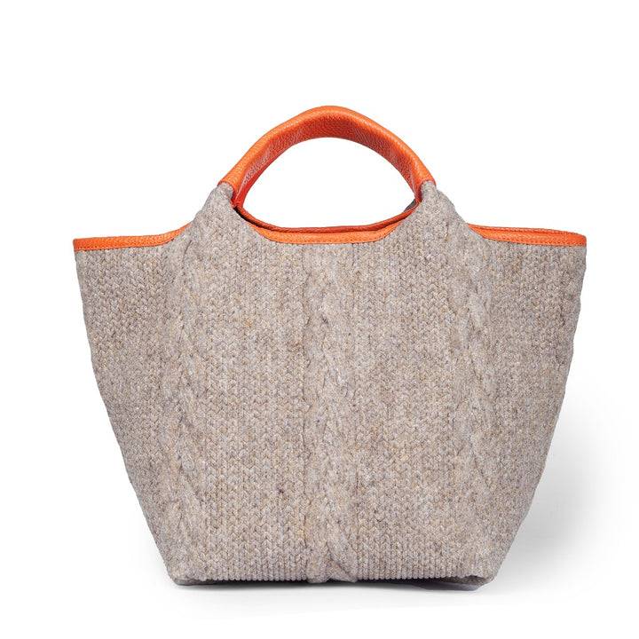 Roberta Gandolfi Joy Wool borsa trasformabile 5 modelli in 1 in tessuto di lana riciclato finiture in pelle di vitello e tracolla staccabile In Vendita