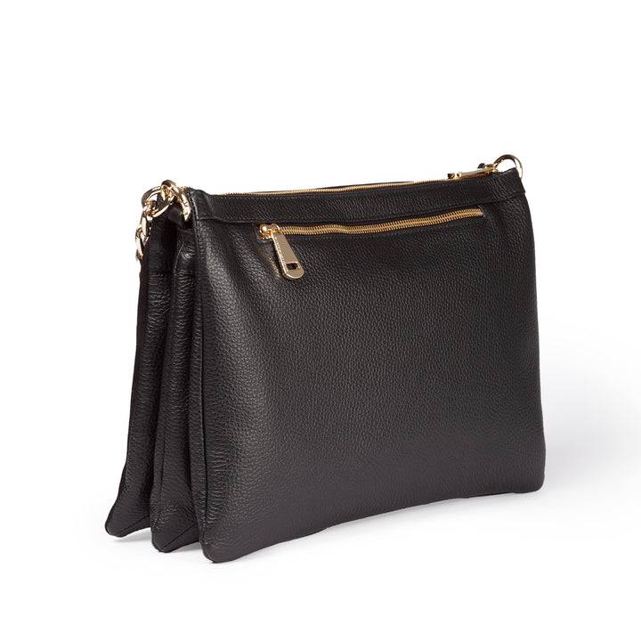 Roberta Gandolfi Alice large borsa in camoscio e pelle martellata con tracolla regolabile e staccabile Vendita Calda