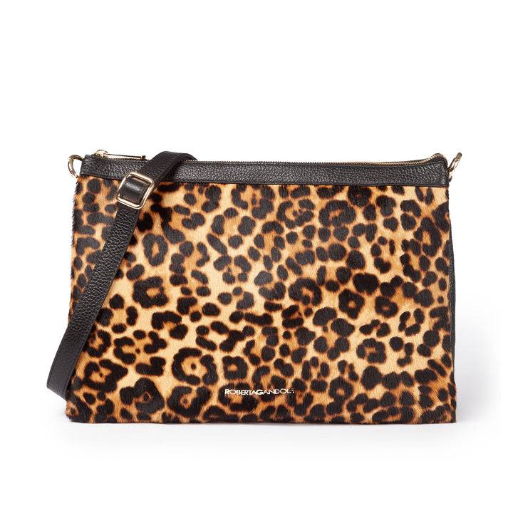 Roberta Gandolfi Alice Pony large borsa in cavallino e pelle martellata con tracolla regolabile e staccabile I Più Venduti