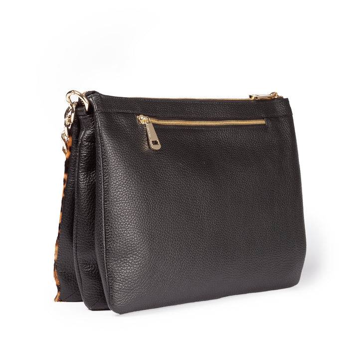 Roberta Gandolfi Alice Pony large borsa in cavallino e pelle martellata con tracolla regolabile e staccabile I Più Venduti