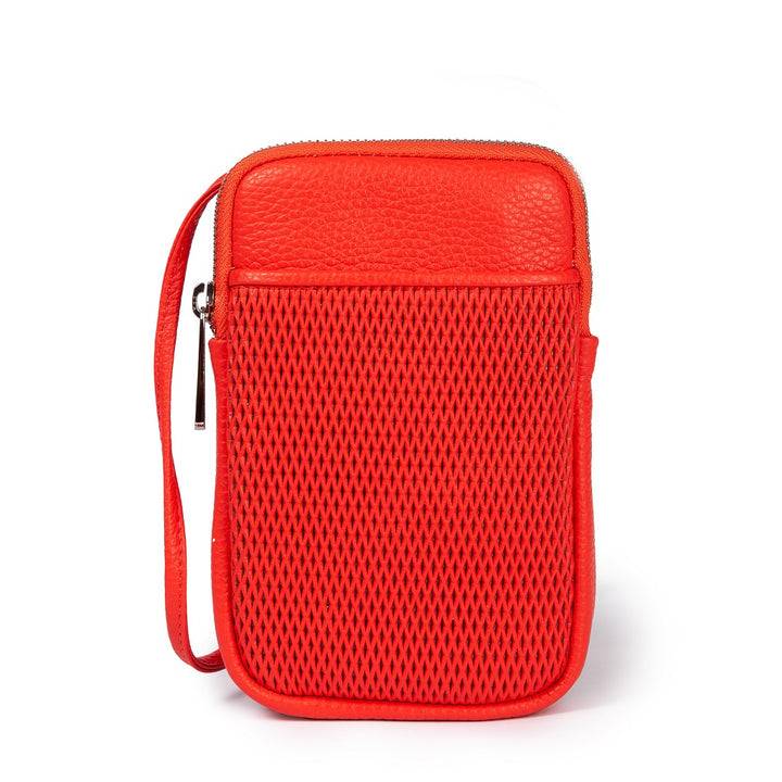 Roberta Gandolfi Yuma Phone holder in pelle di vitello con tracolla staccabile e regolabile e tasca esterna Vendite stagionali