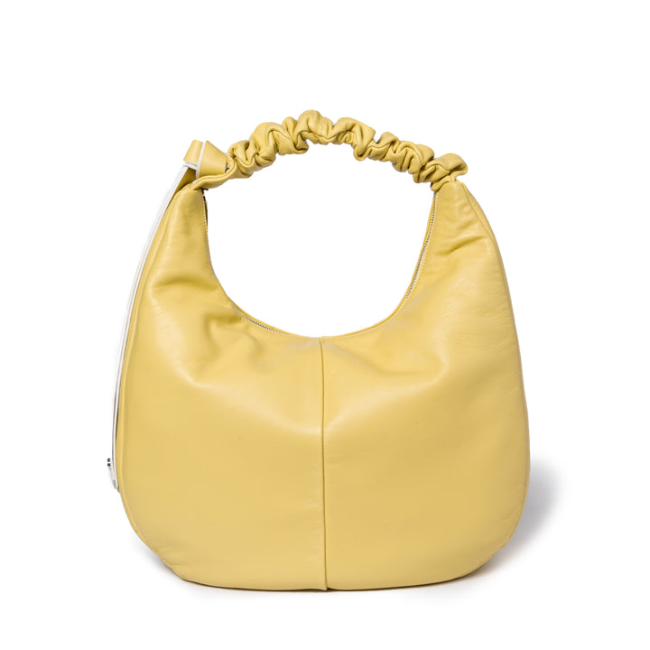 Roberta Gandolfi Azzurro Hobo large in morbida pelle nappa con manico arricciato regolabile Rilascio limitato