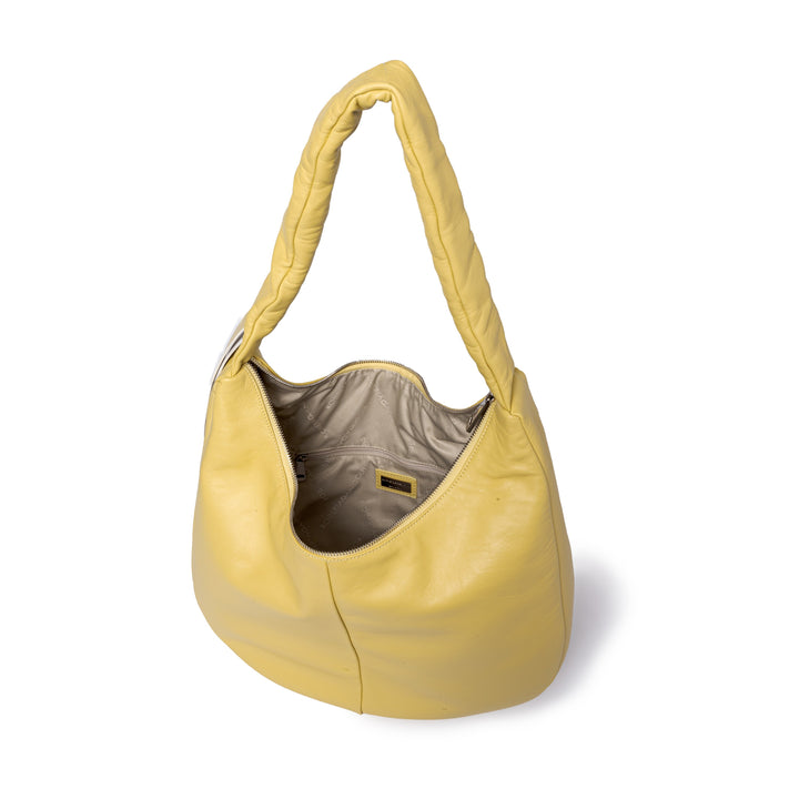 Roberta Gandolfi Azzurro Hobo large in morbida pelle nappa con manico arricciato regolabile Rilascio limitato