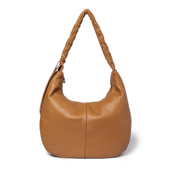 Roberta Gandolfi Azzurro Hobo large in morbida pelle nappa con manico arricciato regolabile Ultimi tre giorni